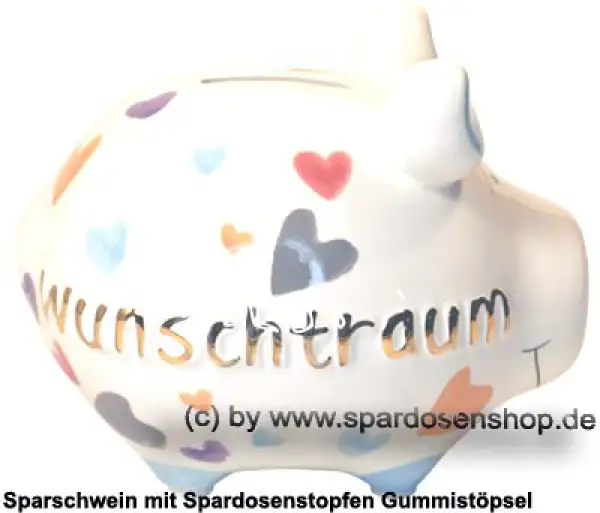 Sparschwein Kleinsparschwein 3D Wunschtraum Goldedition Keramik C